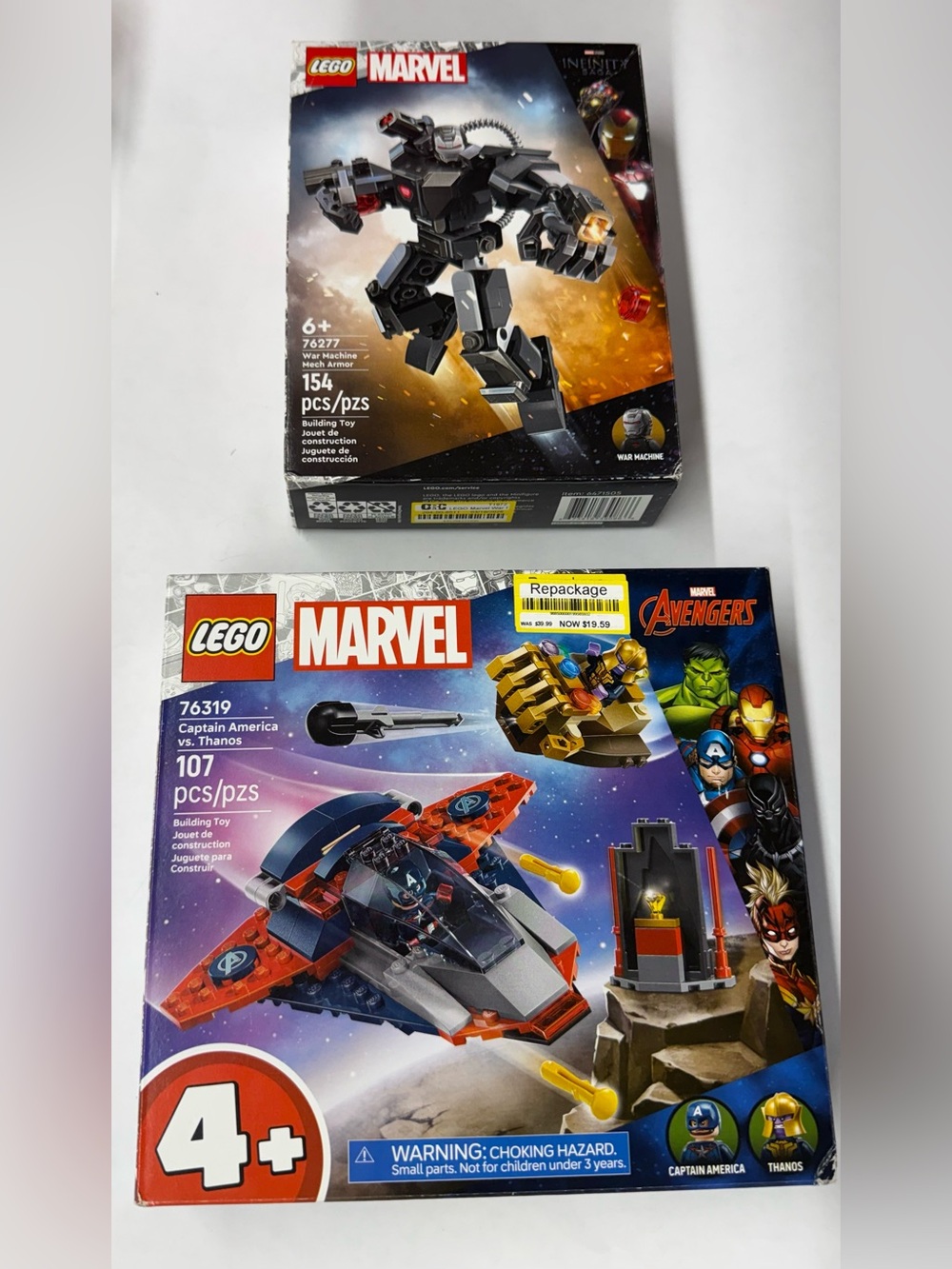 New! Set of TWO LEGO Marvel Avengers Jet and Action figure — Sealed boxes